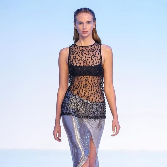 Auteur Tops - Auteur Studio Sadie Black Mesh Top S